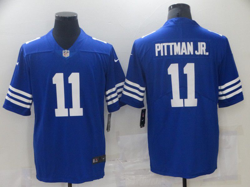 Men Indianapolis Colts #11 Pittman jr Blue Nike Vapor Untouchable Limited 2021 NFL Jersey